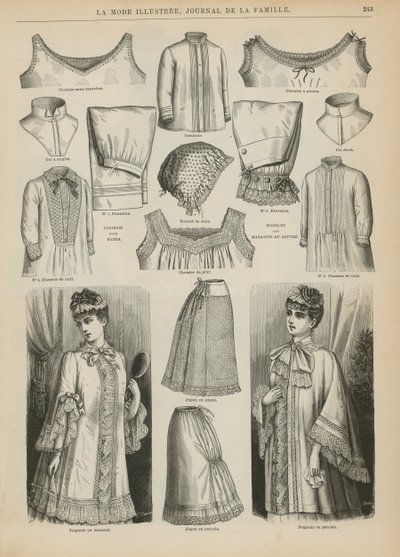 Stránka z La Mode Illustree, 1885 od French School