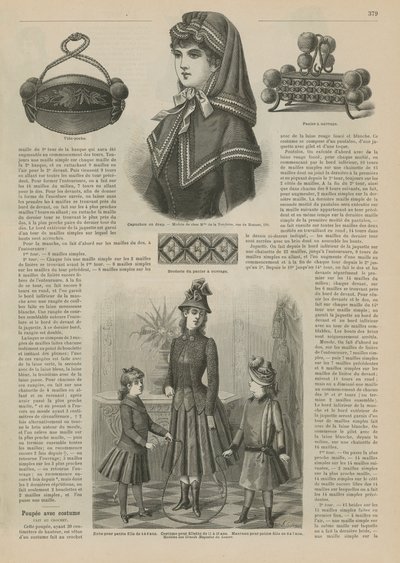 Stránka z La Mode Illustree, 1885 od French School