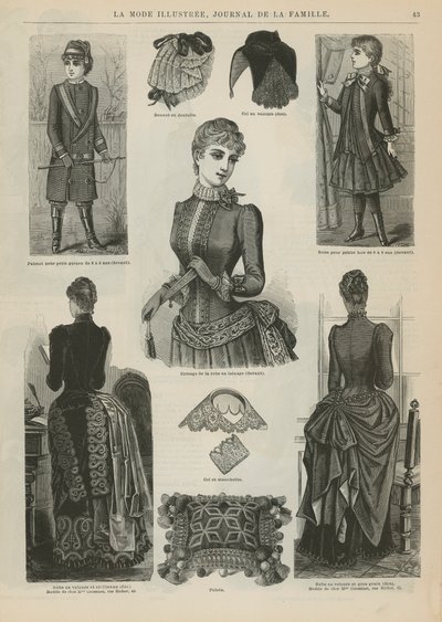 Stránka z La Mode Illustree, 1885 od French School