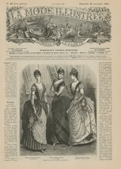 Stránka z La Mode Illustree, 1885 od French School