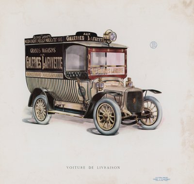 Stránka z katalogu Panhard & Levassor (barevné lito) od French School