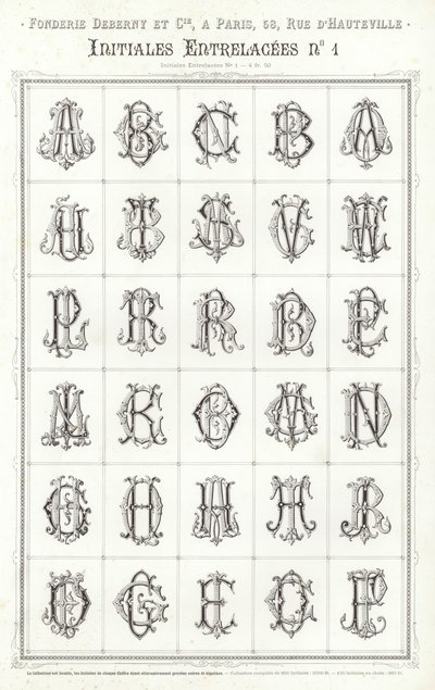 Stránka z typografických vinět (rytina) od French School