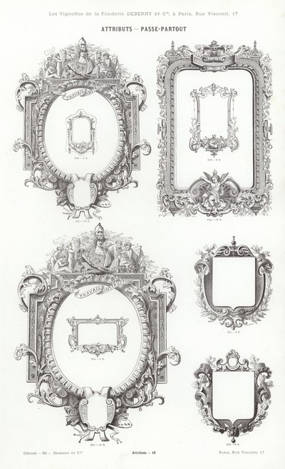 Stránka z typografických vinět (rytina) od French School