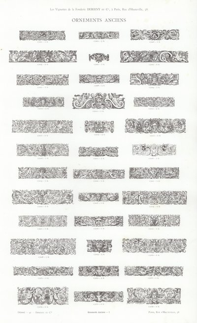 Stránka z typografických vinět (rytina) od French School