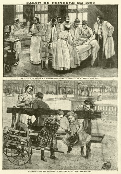 Obrazy vystavené na pařížském salonu v roce 1895 (rytina) od French School