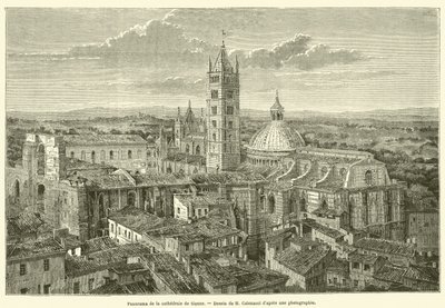 Panorama katedrály Siena (rytina) od French School