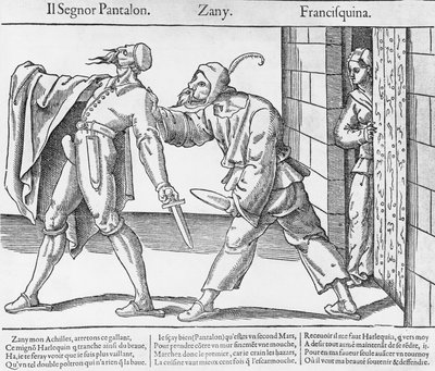 Pantalone, Zanni a Franceschina, scéna z italské Commedia dell