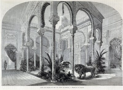Parc de Montsouris: interiér Palais du Bey v Tunisu na světové výstavě v roce 1867. od French School