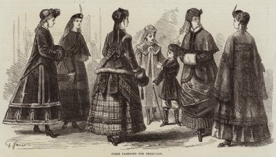 Paris Fashions for February (rytina) od French School