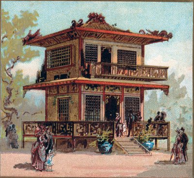 Paříž. Univerzální výstava z roku 1889: Japonský pavilon. od French School