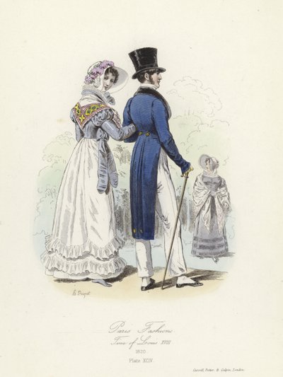 Pařížská móda, doba Ludvíka XVIII od French School