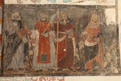 Farní kostel (Església de la Mare de Déu de Solers). Interiér. Lodě. Nástěnné malby. Detail. 16. století (). od French School