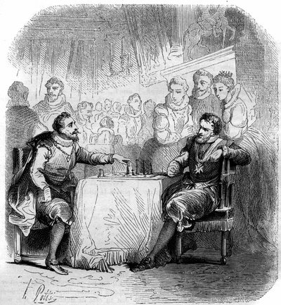 Část šachů mezi Jindřichem IV. Francouzským (1553-1610) a vévodou z Vendome. od French School