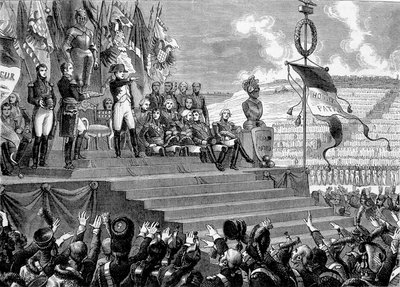 Party v Camps de Boulogne: Konzul Napoleona I. Rytina - v „“ Histoire de France““ od Henriho Martina. 19. století. od French School