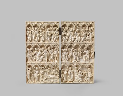 Pašijový diptych, 14. století od French School