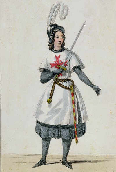 Pauline Garcia-Viardot (1821-1910) v roli Tancrediho v opeře Gioacchina Rossiniho (1792-1868) v Theatre Italien, Paříž od French School