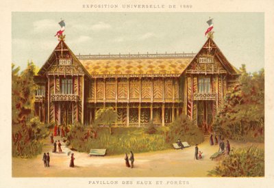 Pavilon vod a lesů, výstava Universelle 1889, Paříž od French School
