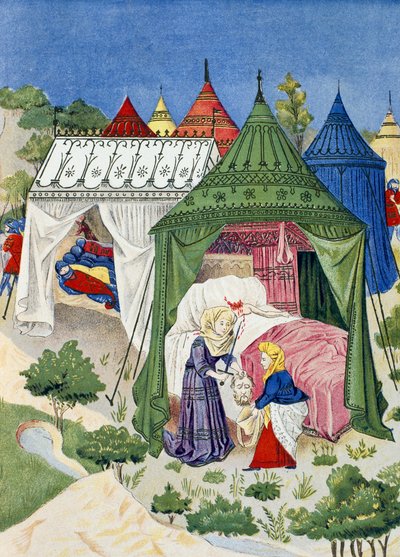 Pavilony a stany z 15. století, detail z Dějin Judity od French School