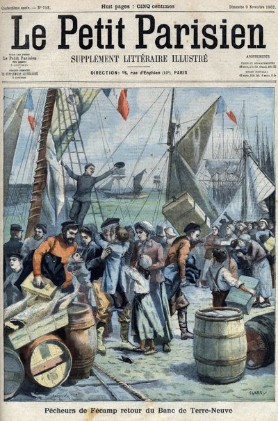 Rybáři z Fecamp: návrat Banc de Terre Neuve (Newfoundland), v „Le petit Parisien““ od French School