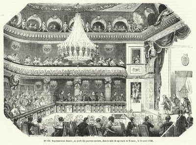 Výkon poskytovaný ve prospěch chudých dělníků v Trianonu ve Versailles od French School