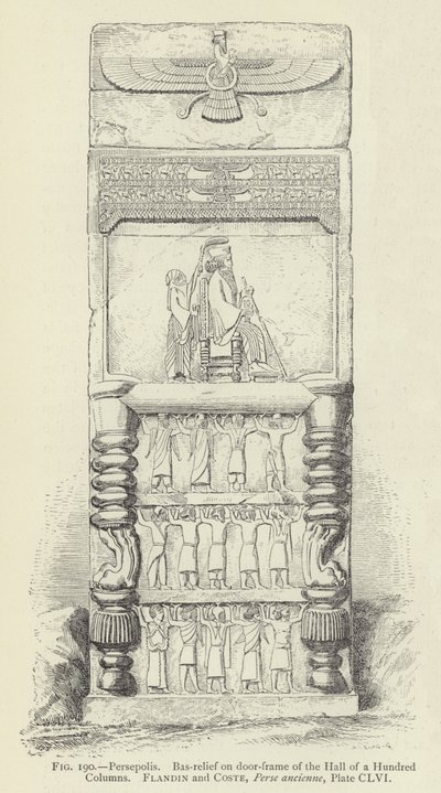 Persepolis, basreliéf na rámu dveří Síně sta sloupů od French School