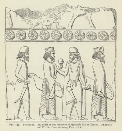 Persepolis, Basreliéf na spodní struktuře hypostylové síně Xerxes od French School