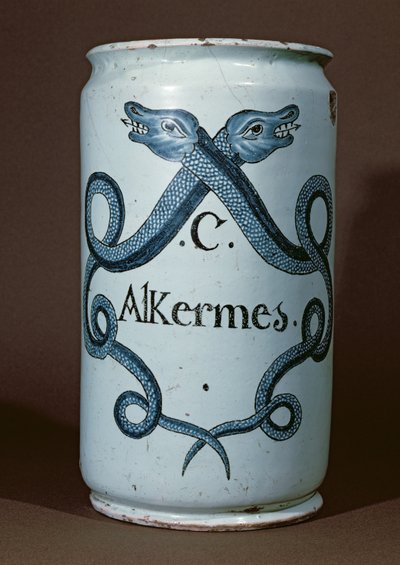 Farmaceutická nádoba na alkernes, z Rouen, cca 1770 (keramická) od French School