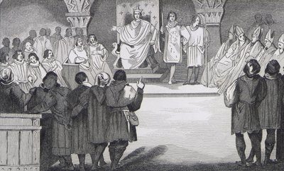 Philippe IV (1268-1314) le Bel znovu sjednocuje generála států v Louvru, z „Histoire de France“ od Colarta, vydaného kolem roku 1840 od French School