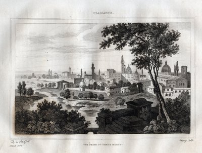 Piacenza - Plaisance - Rytina z “” Malebné Itálie”” od M. de Norvinse, Ch. Nodier 1834-1836. od French School