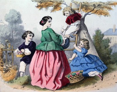 Sbírání květin (barva lito) od French School