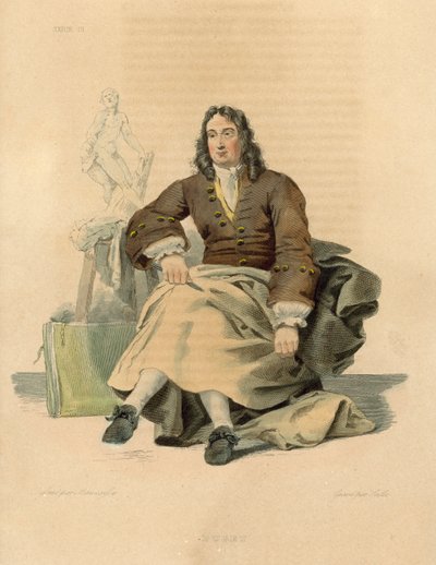 Pierre Puget (barevná rytina) od French School