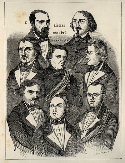 Volební transparent 1848 – francouzští republikánští politici od French School