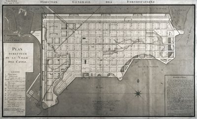 Hlavní plán města Les Cayes, 1789 od French School
