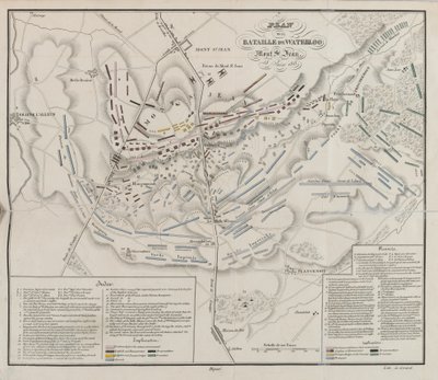 Mapa bitvy u Waterloo, Mont St Jean od French School