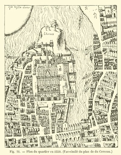 Plán okresu v roce 1550, Faksimile plánu du Cerceau od French School