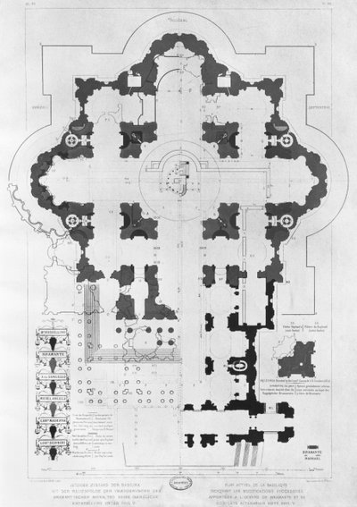 Plán baziliky svatého Petra od French School