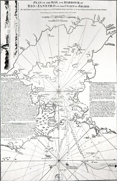 Plán zálivu a přístavu Rio de Janeiro na pobřeží Brazílie, 1794 od French School