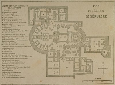 Plán kostela Božího hrobu, Jeruzalém od French School