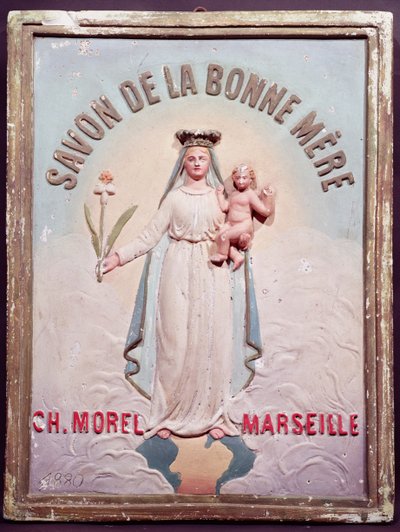 Reklamní plaketa Savon de la Bonne Mere, 1880 (omítka) od French School