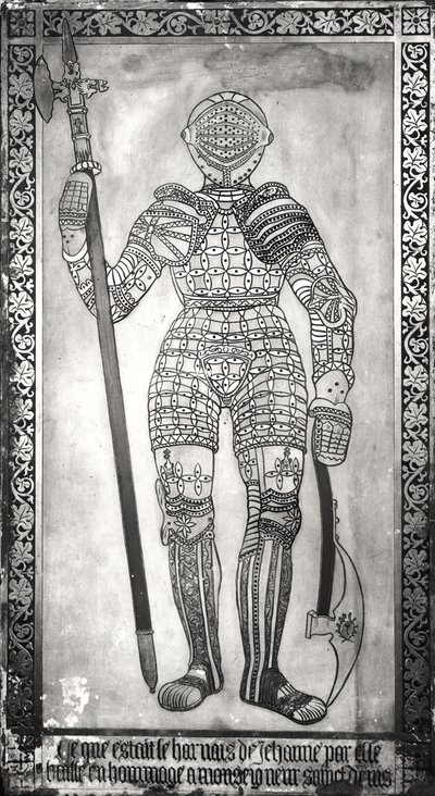Deska s vyobrazením zbroje Johanky z Arku (1412-31) od French School