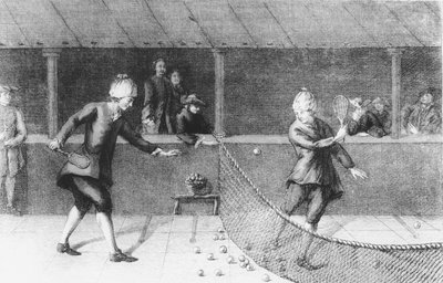 Hra Jeu de Paume v Paříži (rytina) od French School