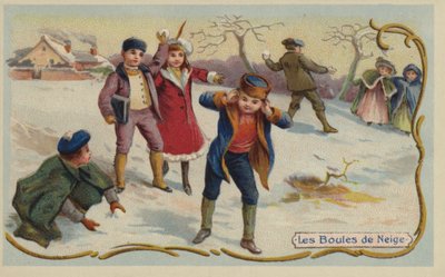 Hraní sněhových koulí (chromolitho) od French School