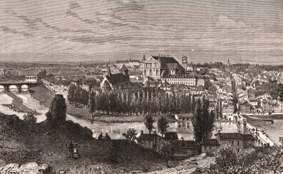 Poitiers - rytina v „La France illustrée: geografie, historie, statistická správa“ od V.A. Malt-Brown. 1884 od French School