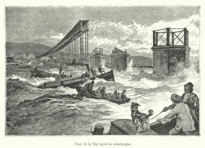 Tay Bridge po katastrofě (rytina) od French School