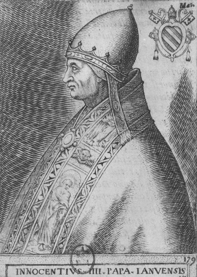 Papež Innocent III (rytina) od French School