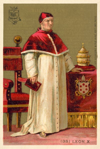 Papež Leo X (chromolitho) od French School