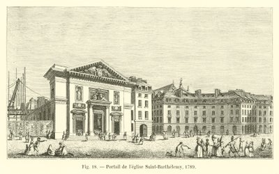 Portál kostela Saint-Barthelemy, 1789 od French School