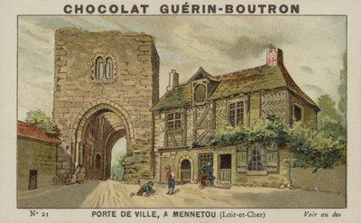 Městská brána, v Mennetou, Loir-et-Cher od French School