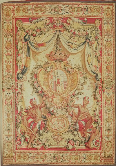 Portiere s erbem Louis-Antoine de Pardaillan de Gondrin, vévoda z Antinu, továrna na gobeliny, 1708-36 od French School