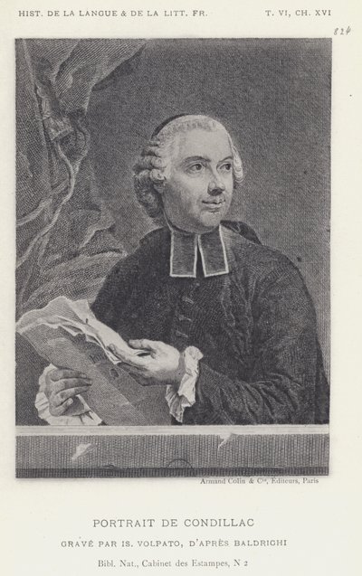 Portrét Condillacu (litho) od French School